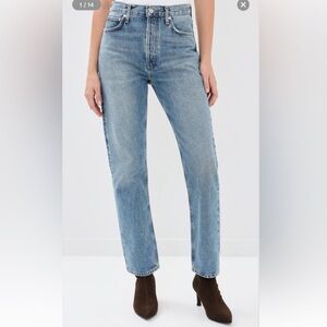 Agolde 90'S PINCH WAIST HIGH RISE STRAIGHT Leg Women's Blue Jeans Size 25